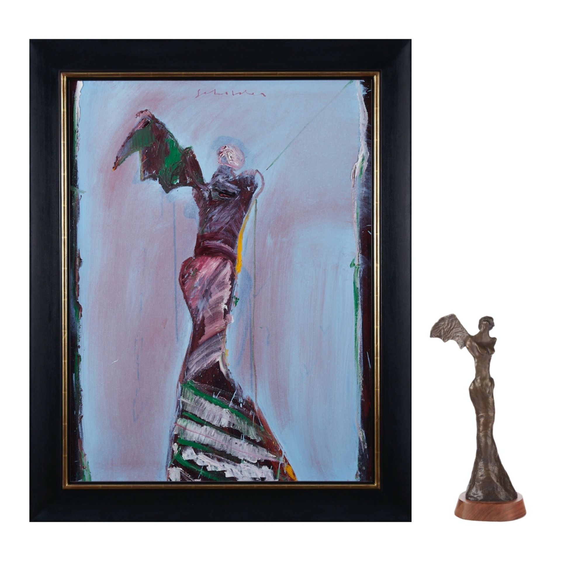 Fritz Scholder Painting & Bronze Sculpture