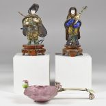 Grp: 3 20th c. Chinese Enamel & Jade Objects