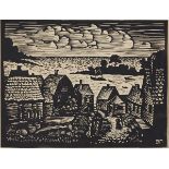 Deco Era Block Print "West Jonesport, Maine" SHM