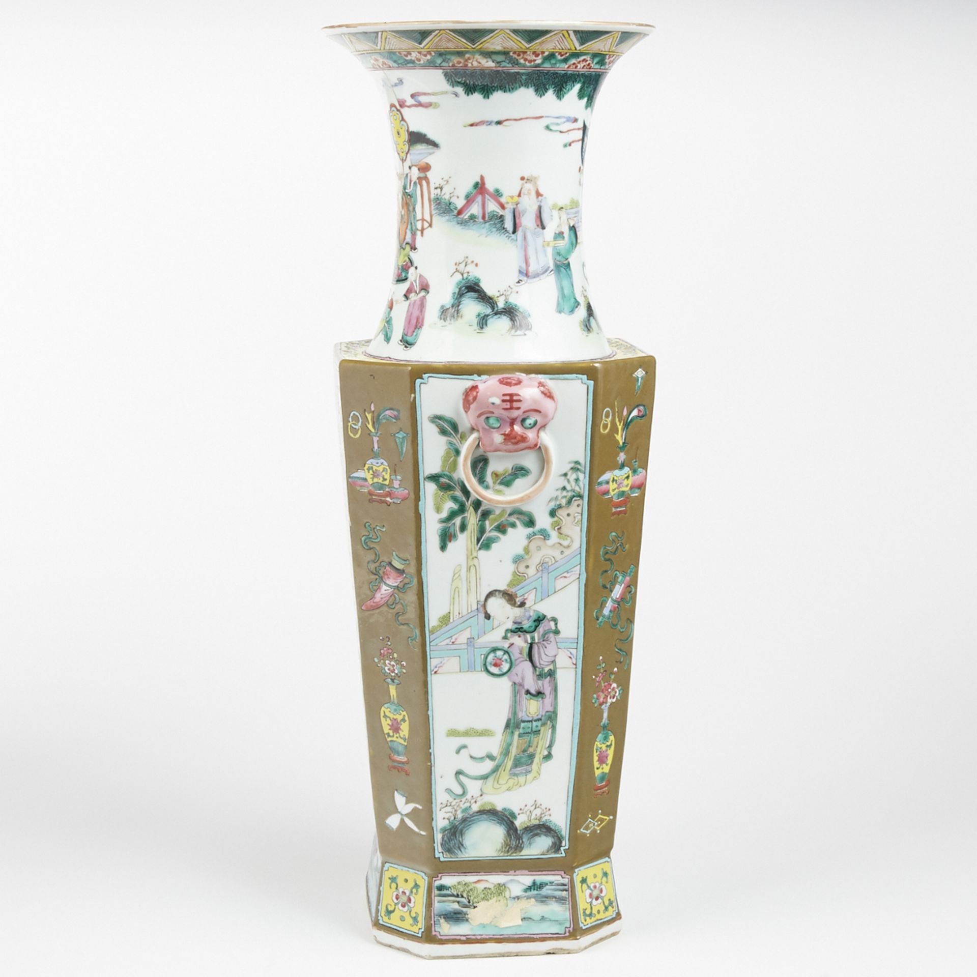 Large Chinese Qing Famille Rose Porcelain Vase - 22 inch - Bild 4 aus 8