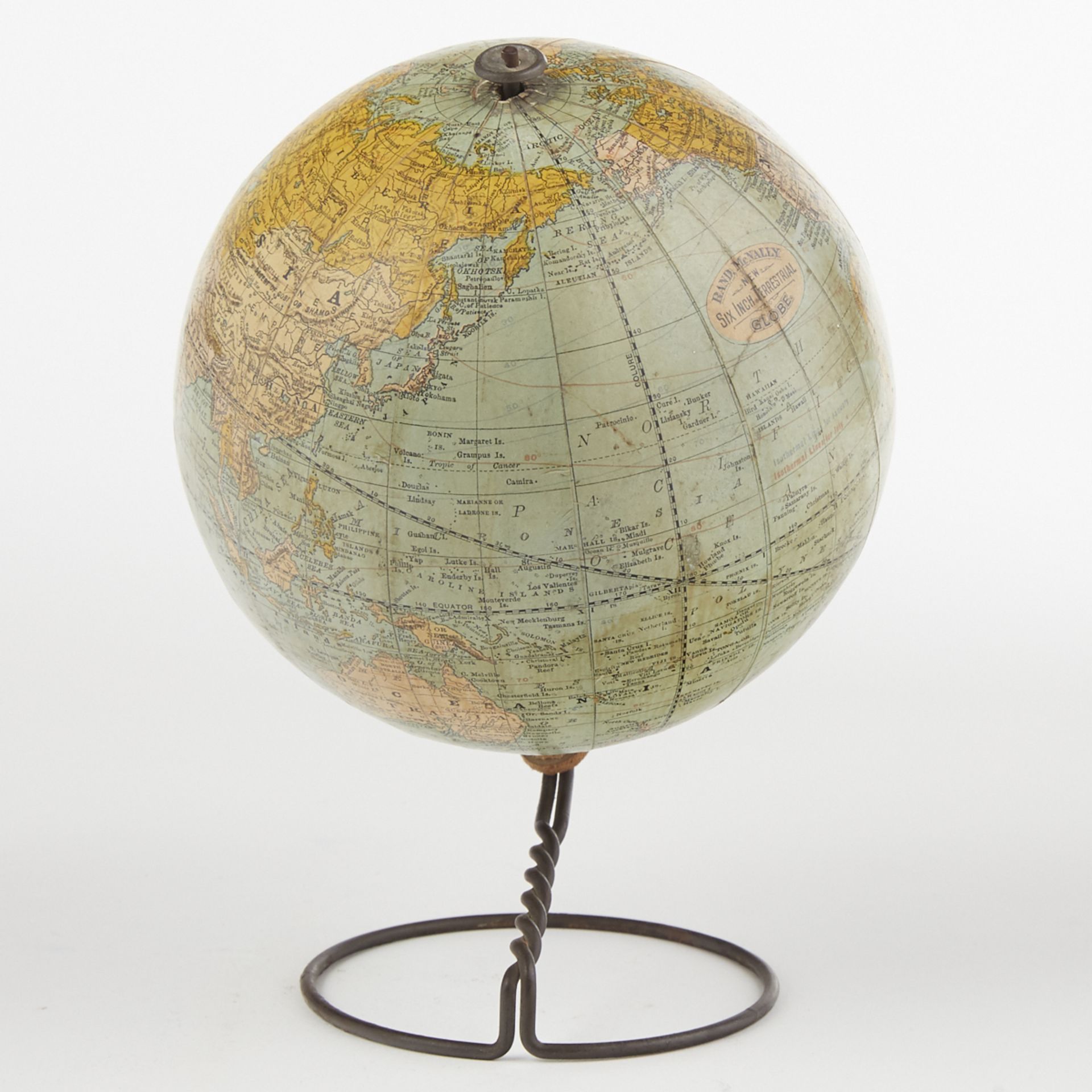 Rand McNally's 1892 1st Marketed School Earth Globe - Bild 2 aus 7