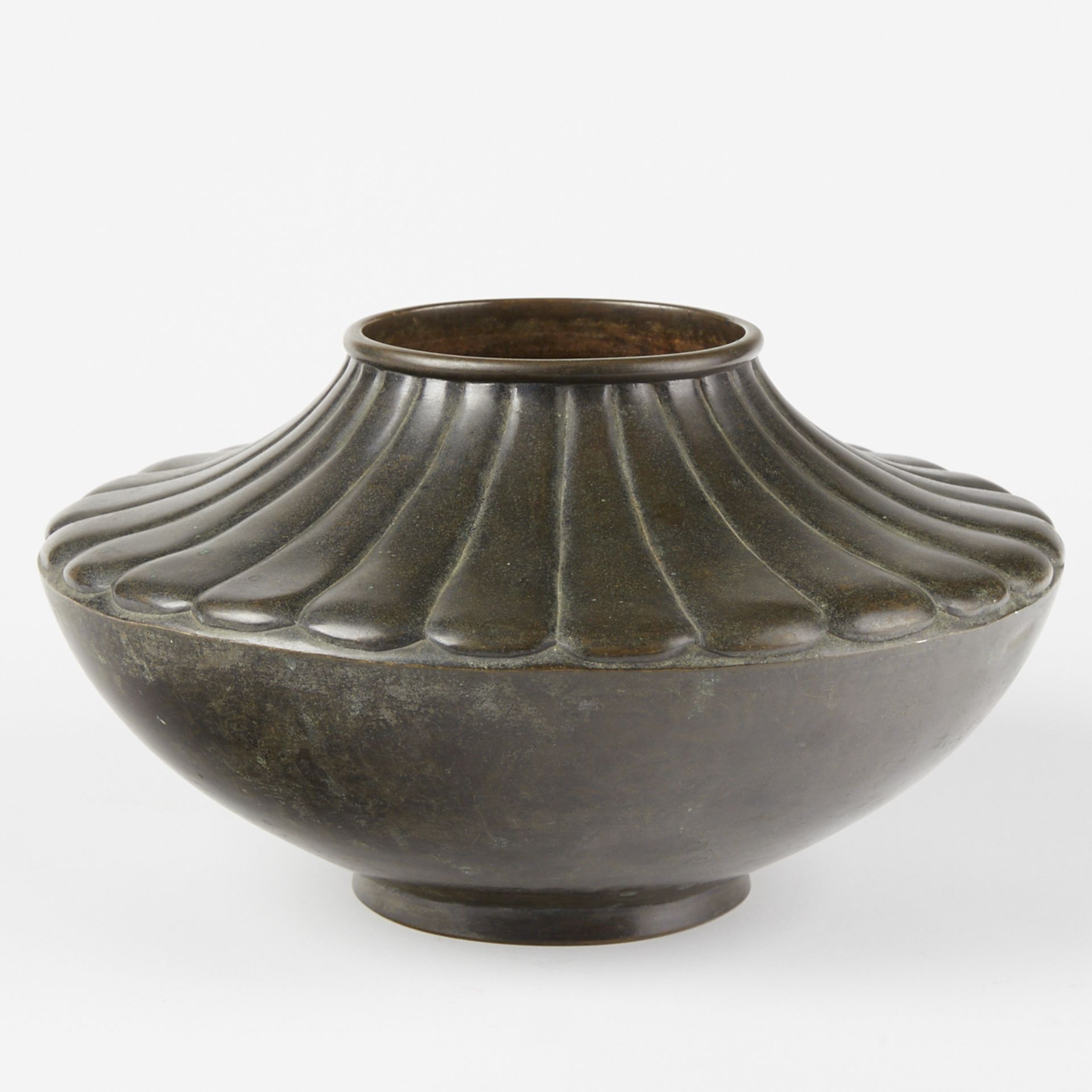 Japanese Meiji Bronze Vase Ikebana Vase Bowl - Marked - Bild 3 aus 7