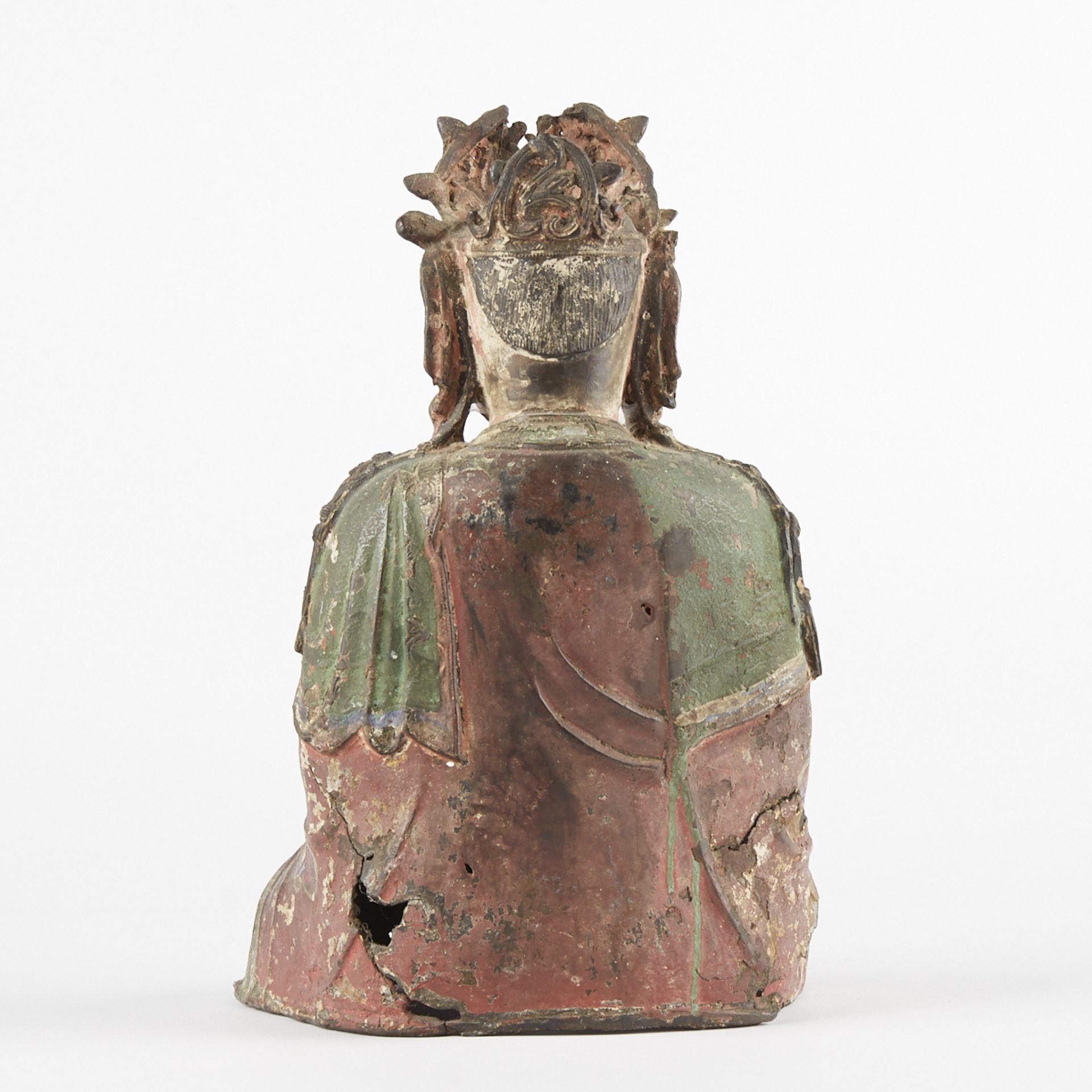 17th Century Chinese Polychromed Bronze Buddha - Bild 4 aus 8