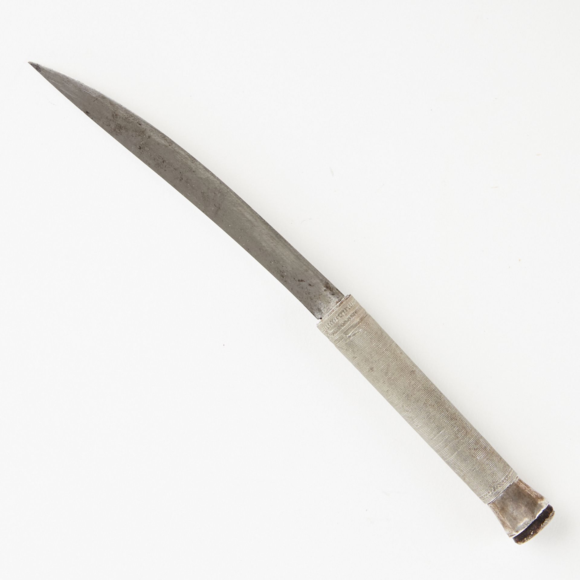 Asian Silver and Steel Knife w/ Sheath - Bild 3 aus 7
