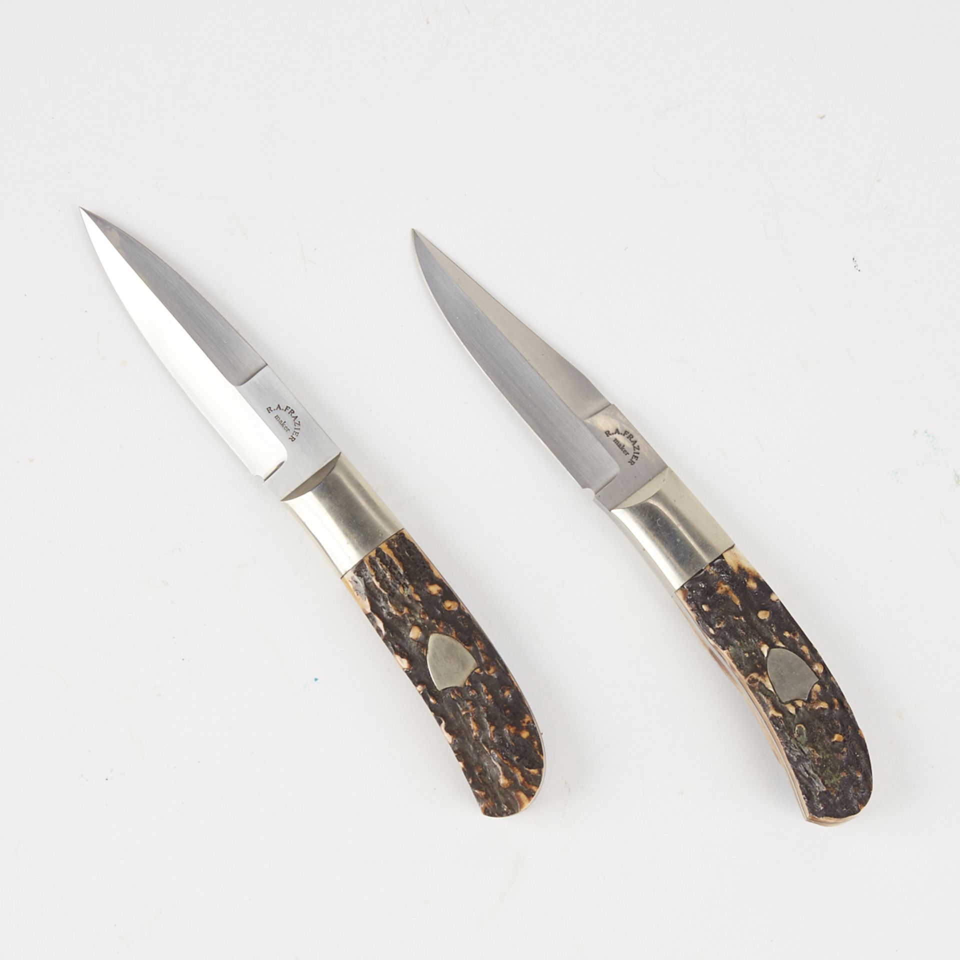 Pair of R. A. (Ronald) Frazier Drop Point Fixed Blade Steel Knives - Bild 2 aus 6