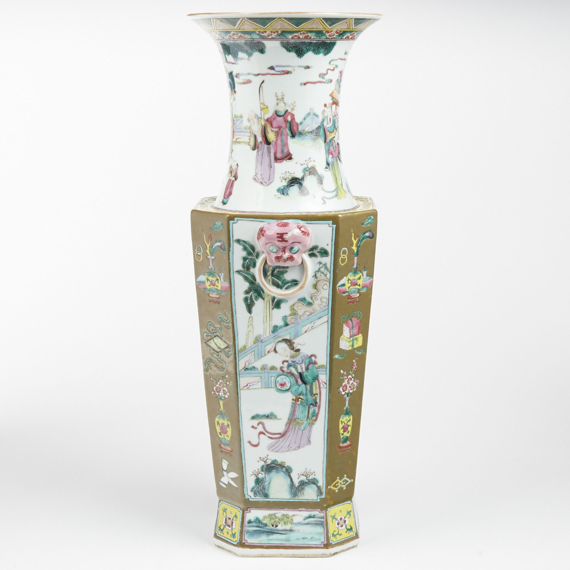 Large Chinese Qing Famille Rose Porcelain Vase - 22 inch - Bild 2 aus 8