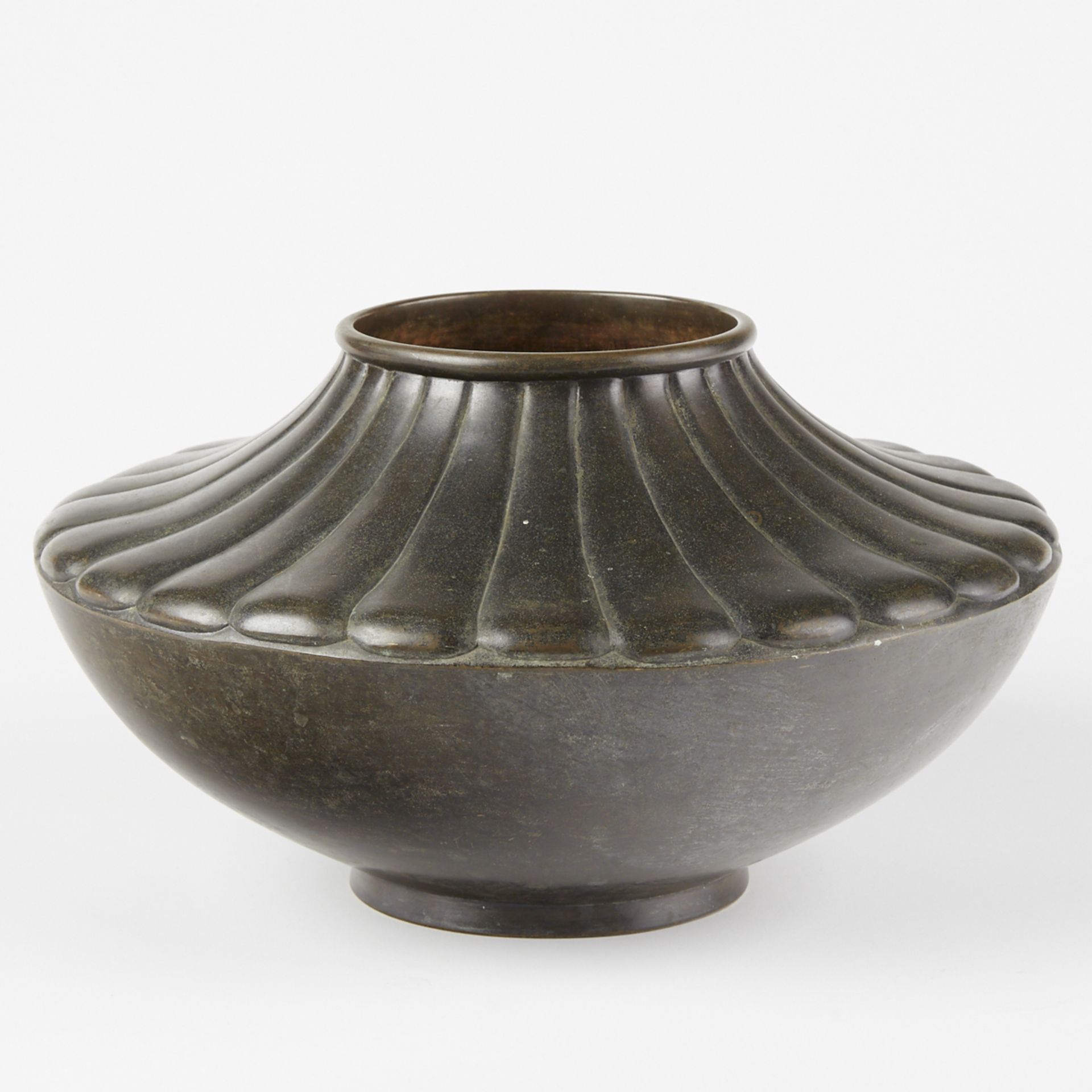 Japanese Meiji Bronze Vase Ikebana Vase Bowl - Marked - Bild 5 aus 7