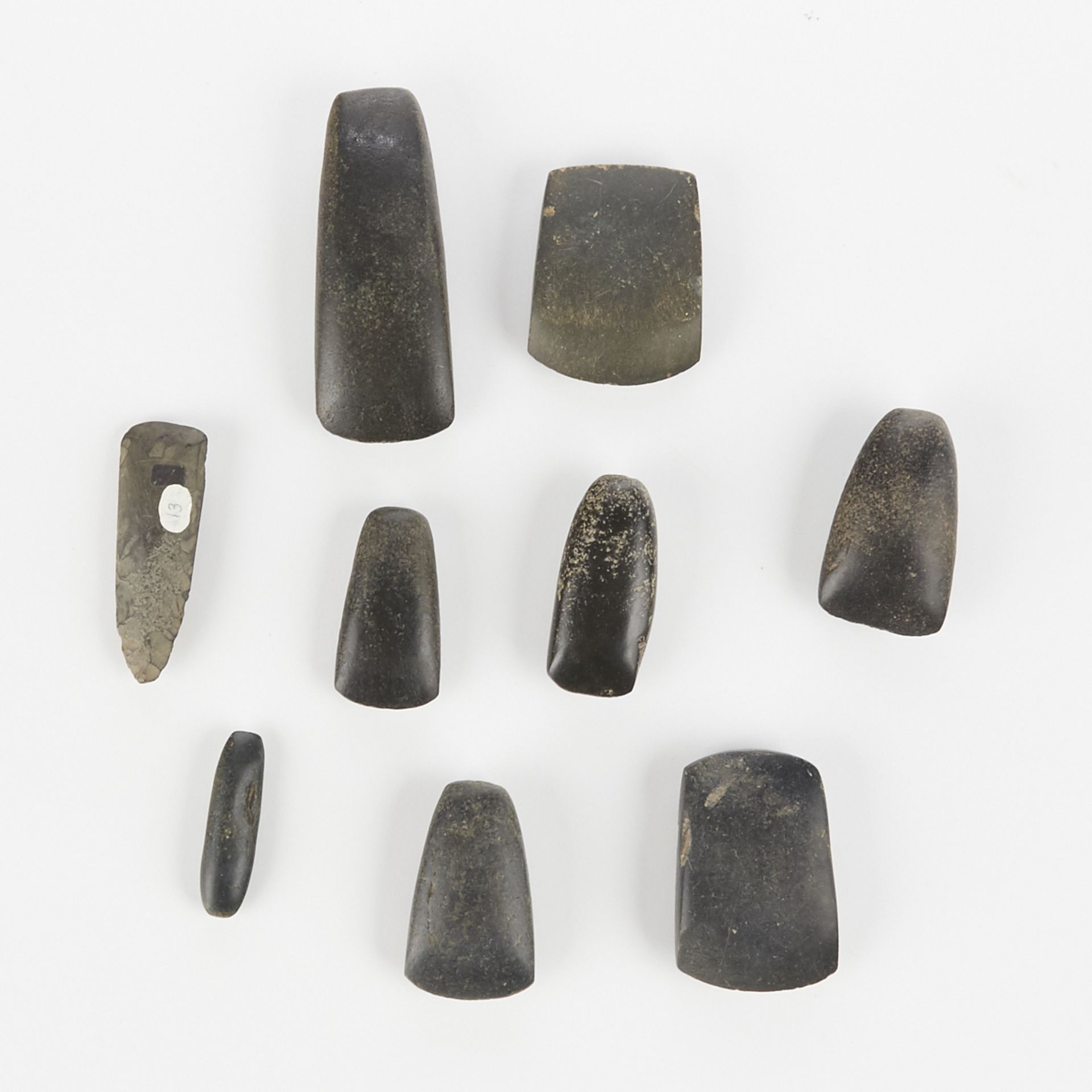 Grp: 9 North American Stone Celts - Bild 3 aus 8