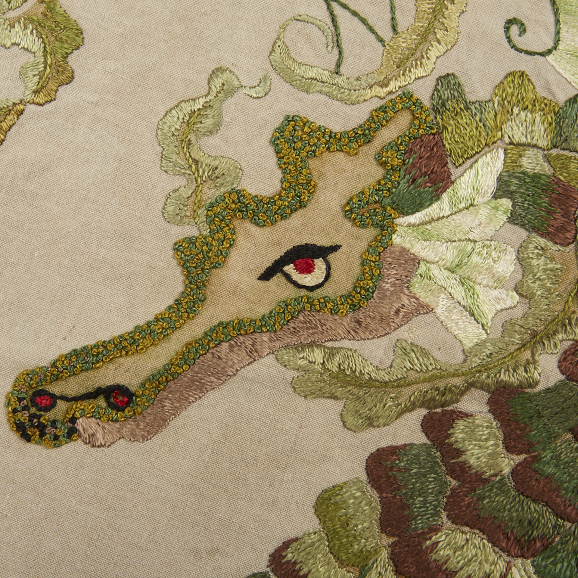American Arts & Crafts Seahorses Textile Embroidery - Bild 3 aus 4