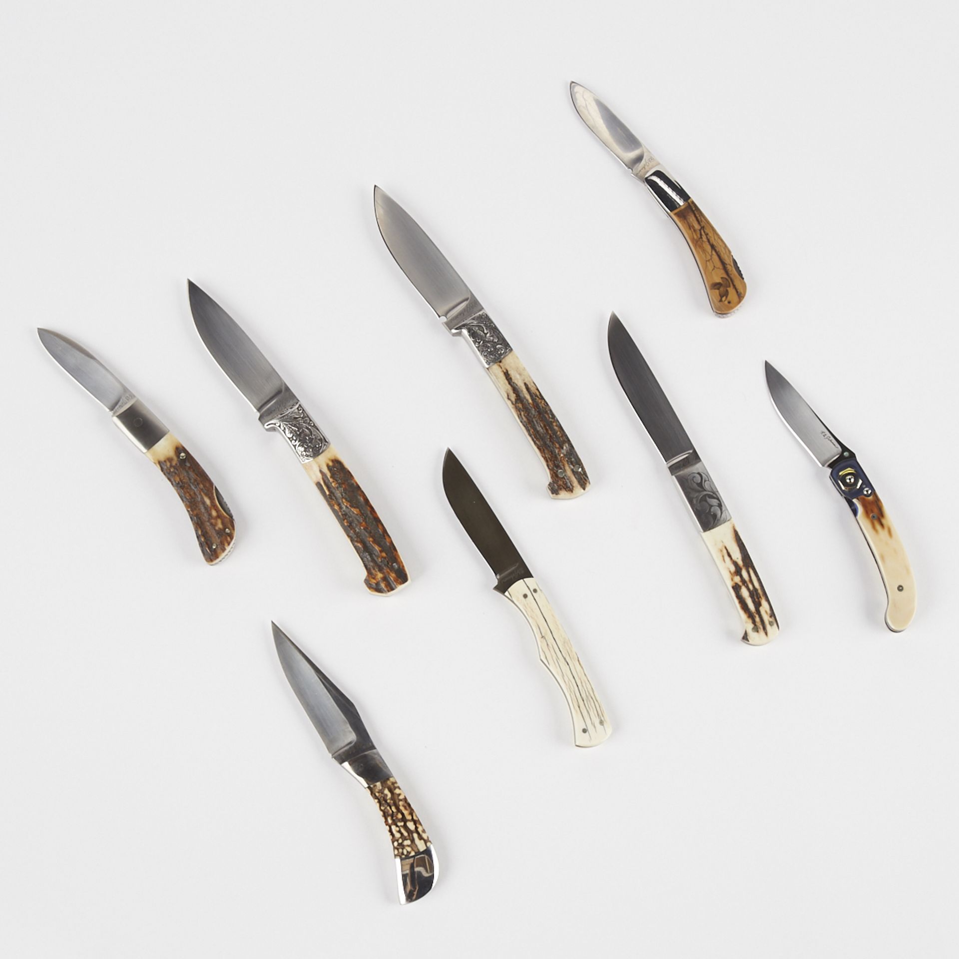 Group of 8 R. B. Johnson Knives - 2 Folding