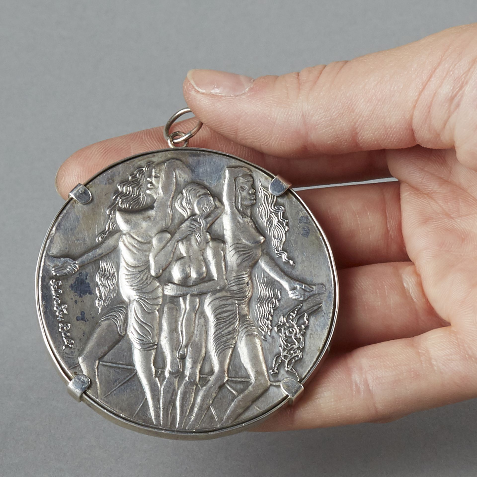 Salvador Dali 1978 "Peace" Silver Medallion Pendant - Bild 3 aus 5