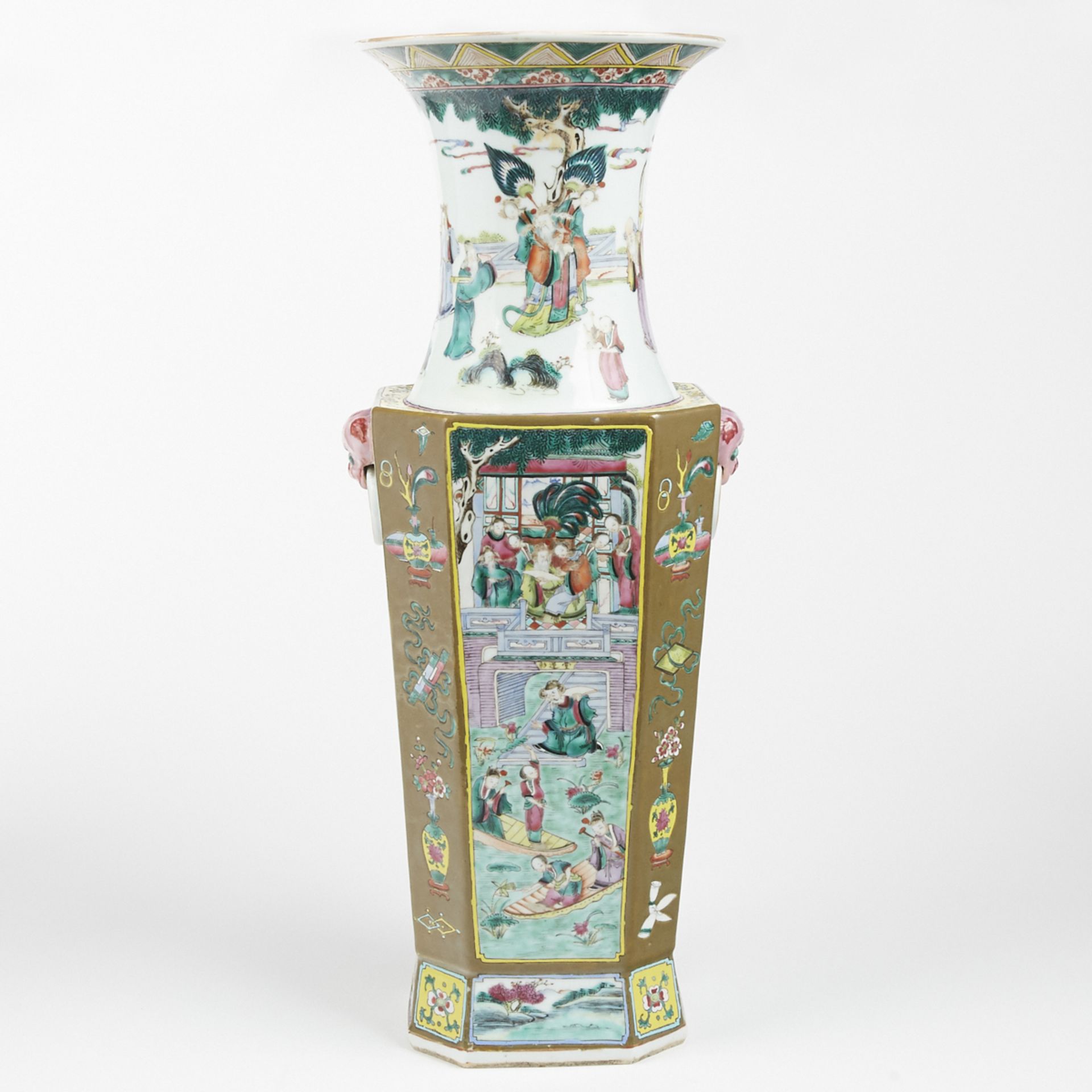 Large Chinese Qing Famille Rose Porcelain Vase - 22 inch