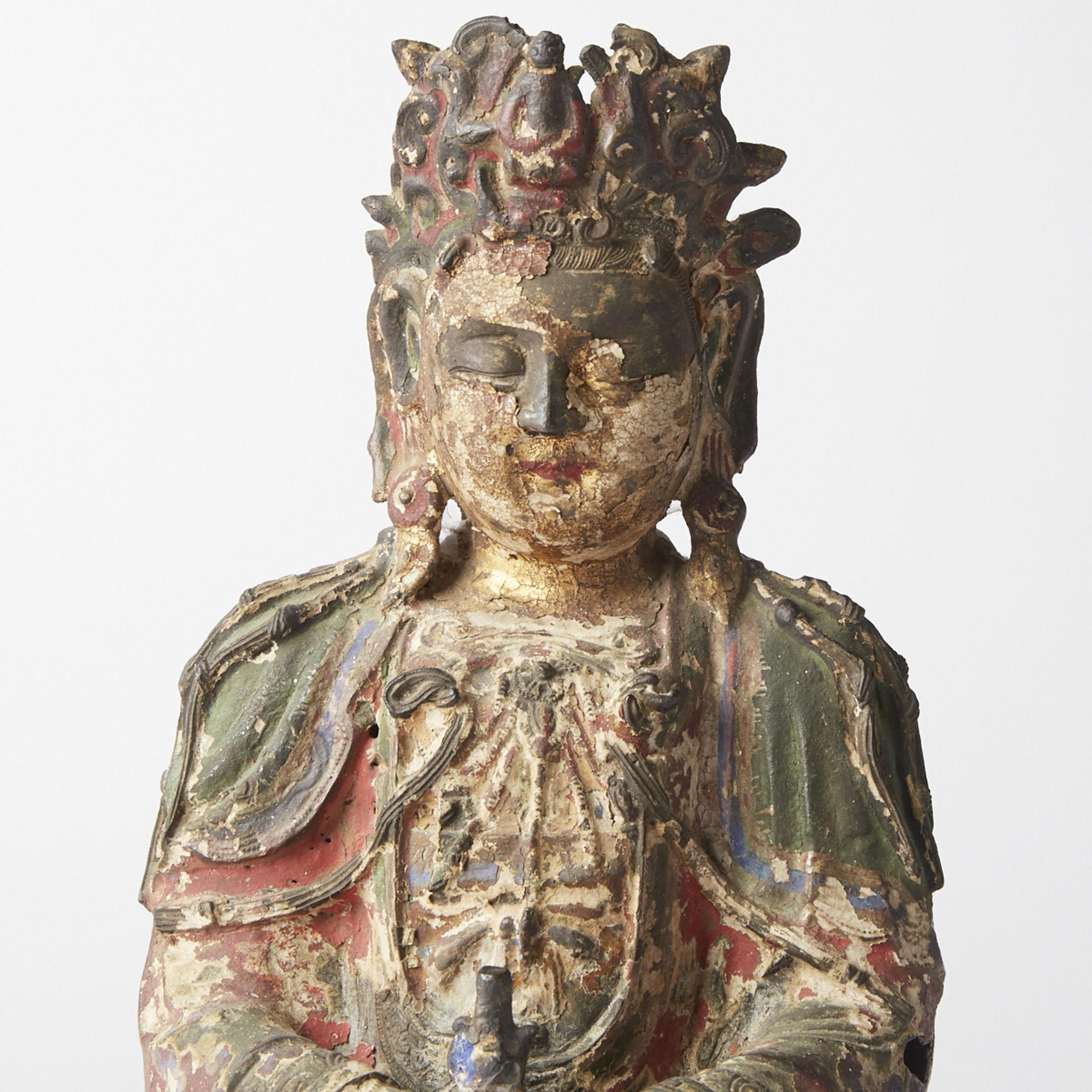 17th Century Chinese Polychromed Bronze Buddha - Bild 8 aus 8