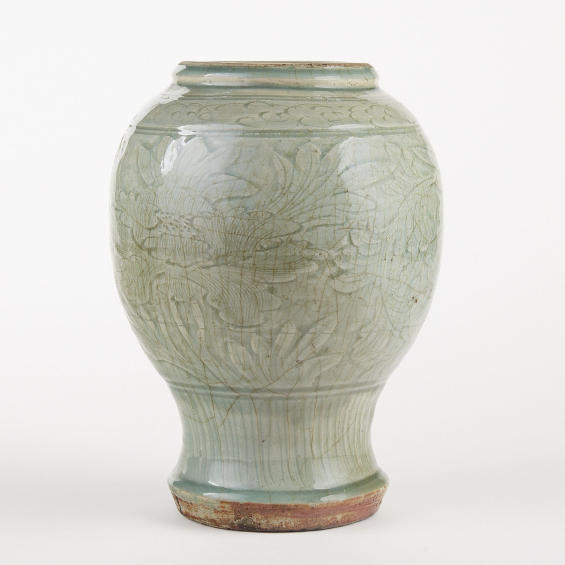 Chinese Longquan Celadon Vase - Cut Down - Bild 2 aus 6