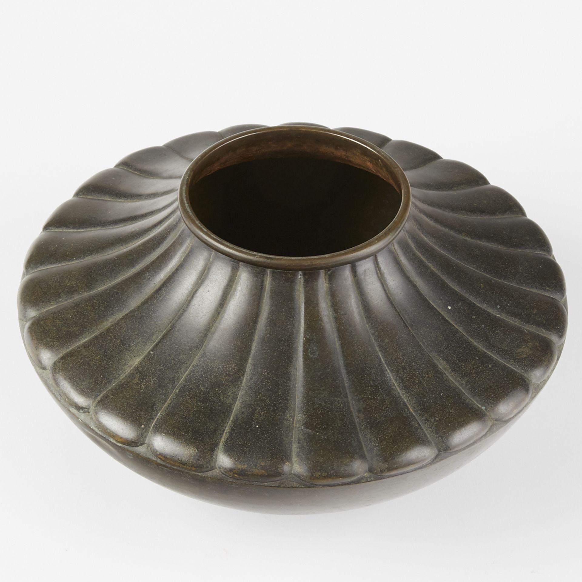 Japanese Meiji Bronze Vase Ikebana Vase Bowl - Marked - Bild 2 aus 7