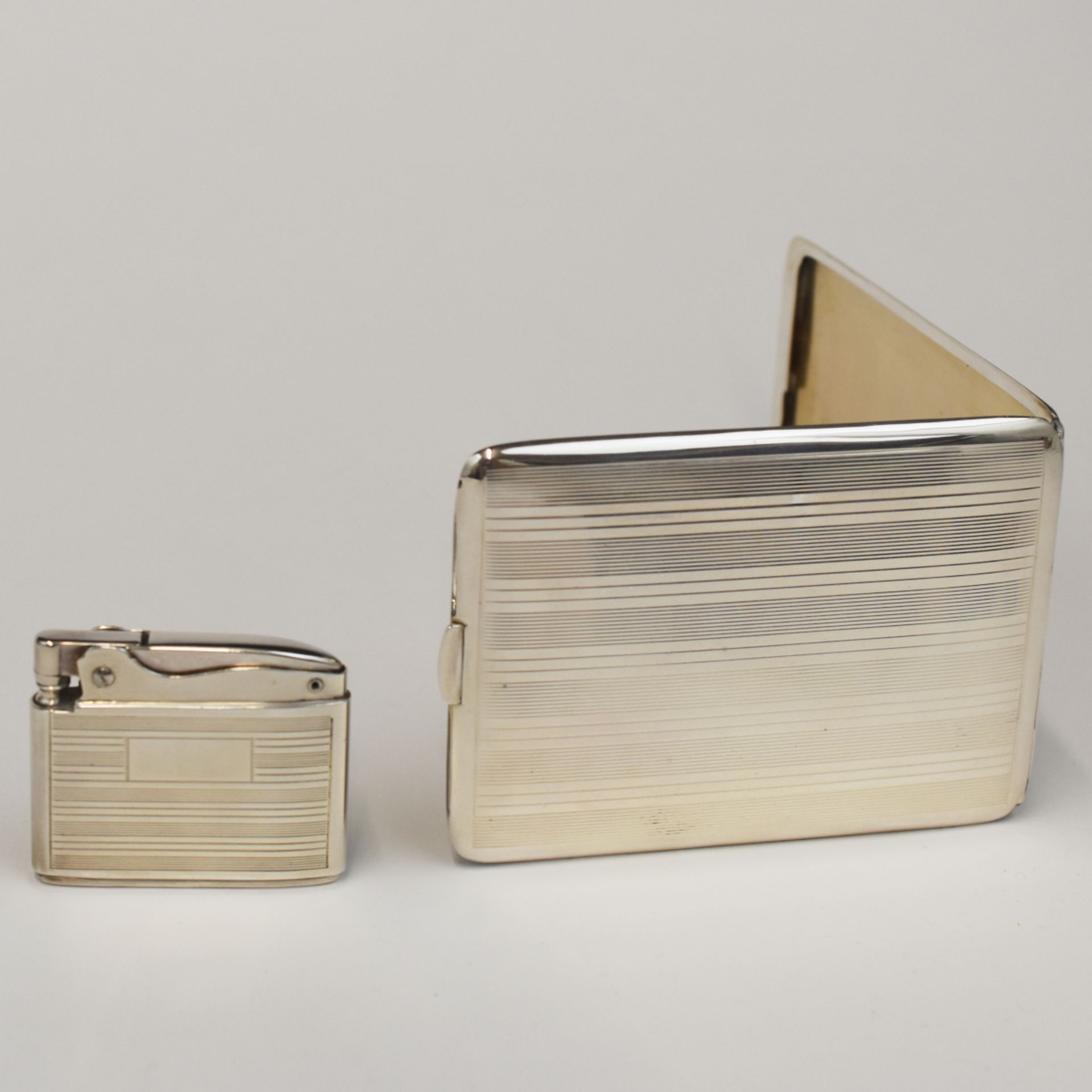 Ronson Sterling Silver Adonis Lighter and Cigarette Case Set - Bild 2 aus 7