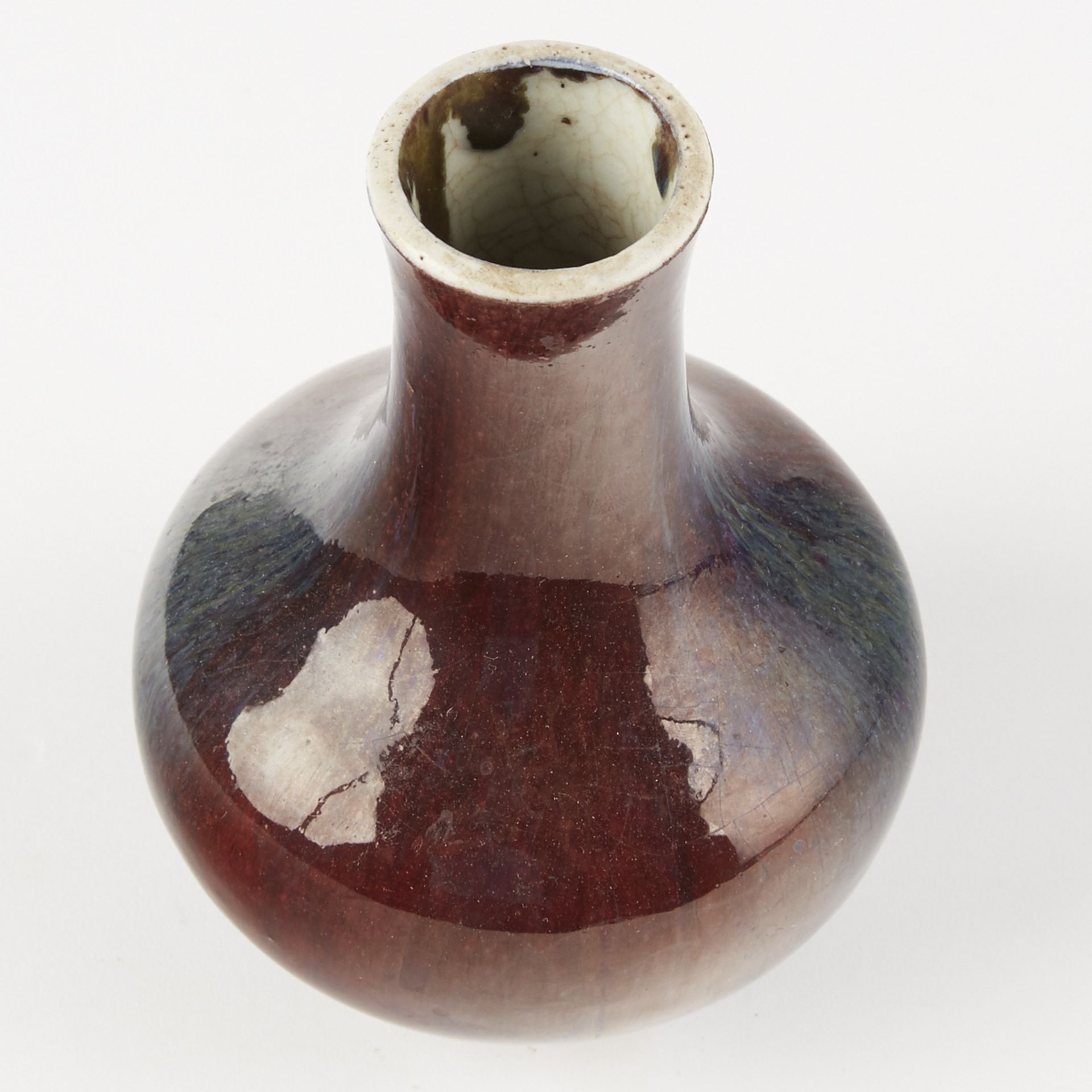 19th c. Chinese Porcelain Flambe Glazed Bottle Vase - Bild 5 aus 6