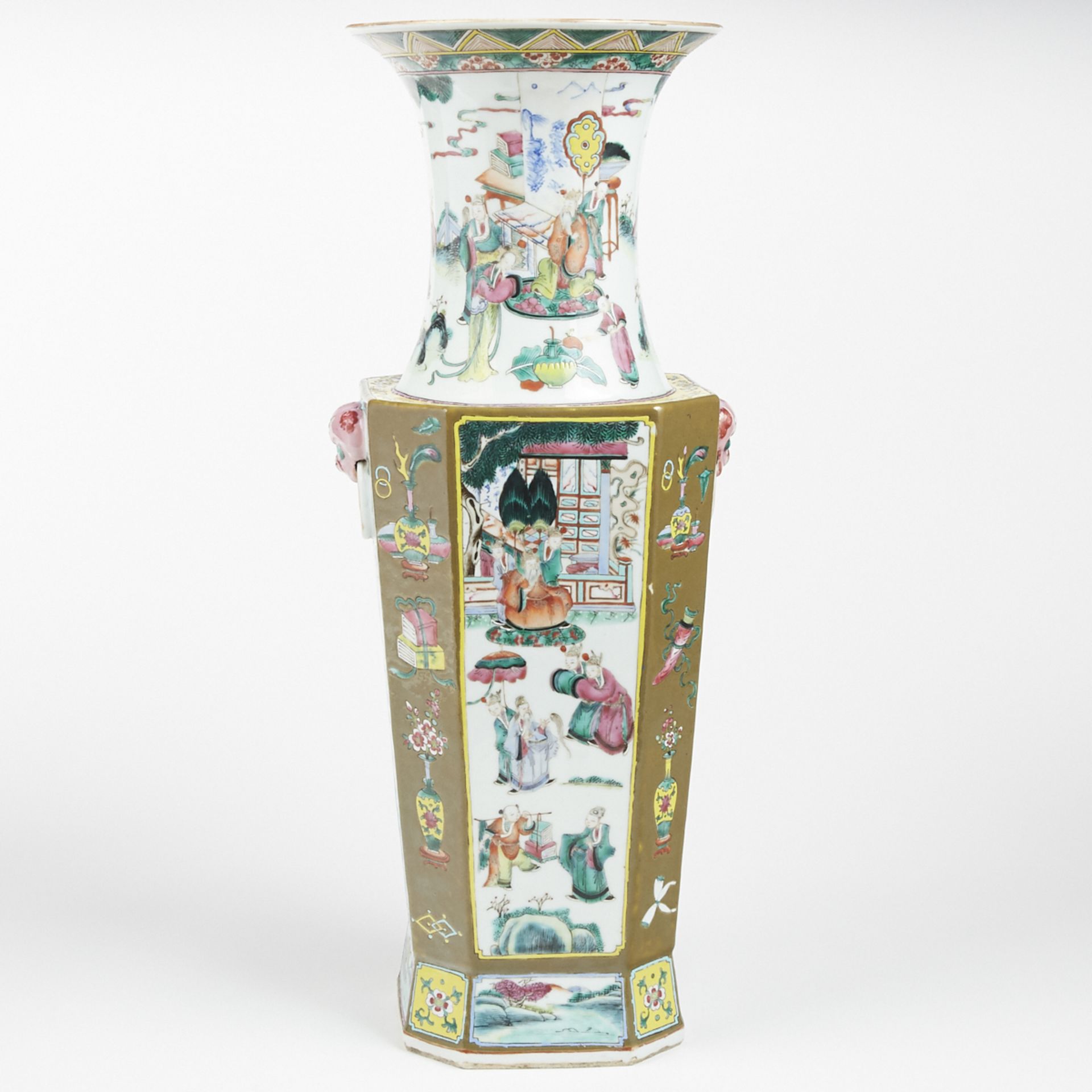 Large Chinese Qing Famille Rose Porcelain Vase - 22 inch - Bild 3 aus 8