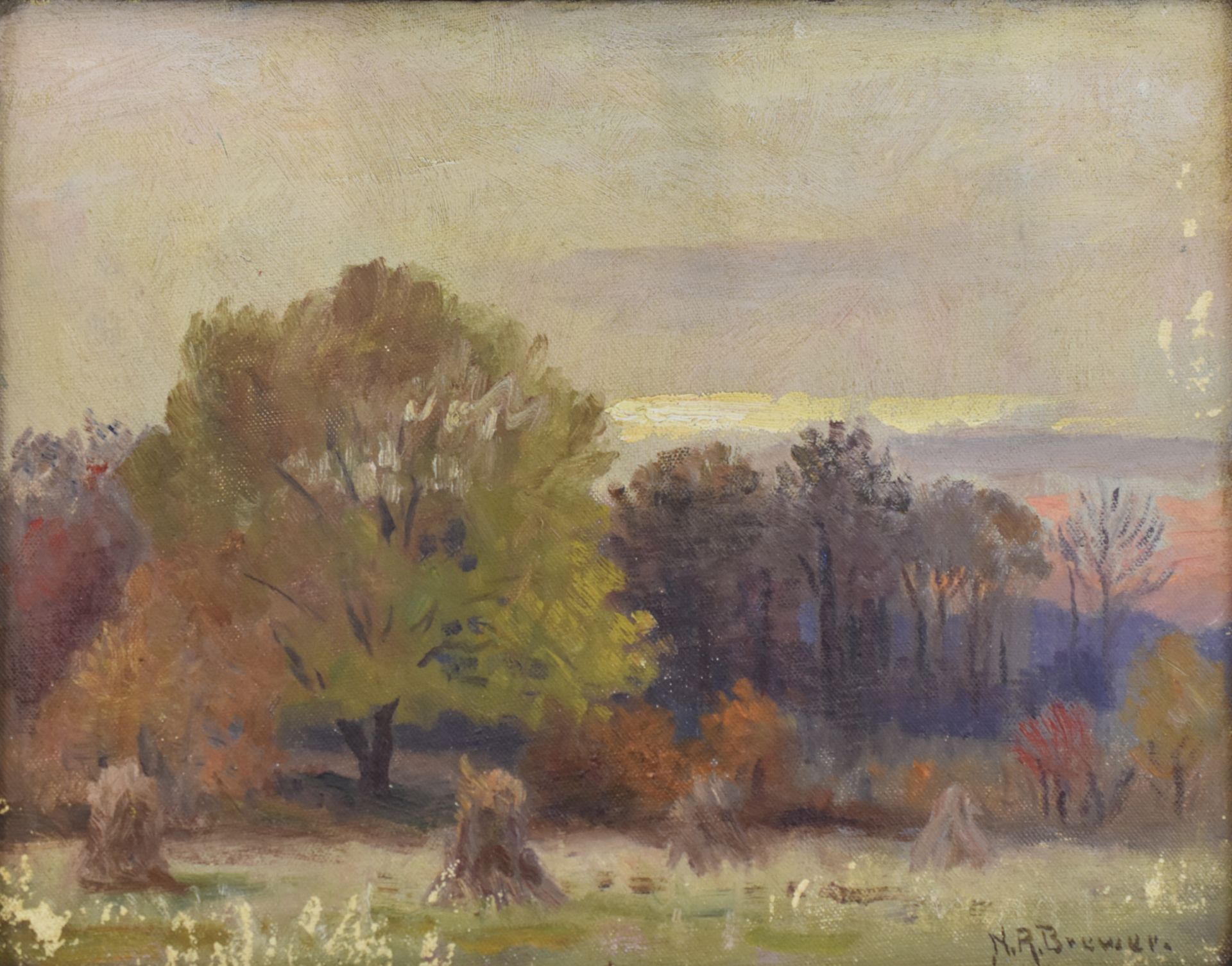 Nicholas Brewer "Autumn at Muskeegan" Oil on Board - Bild 2 aus 5