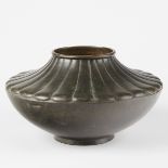 Japanese Meiji Bronze Vase Ikebana Vase Bowl - Marked