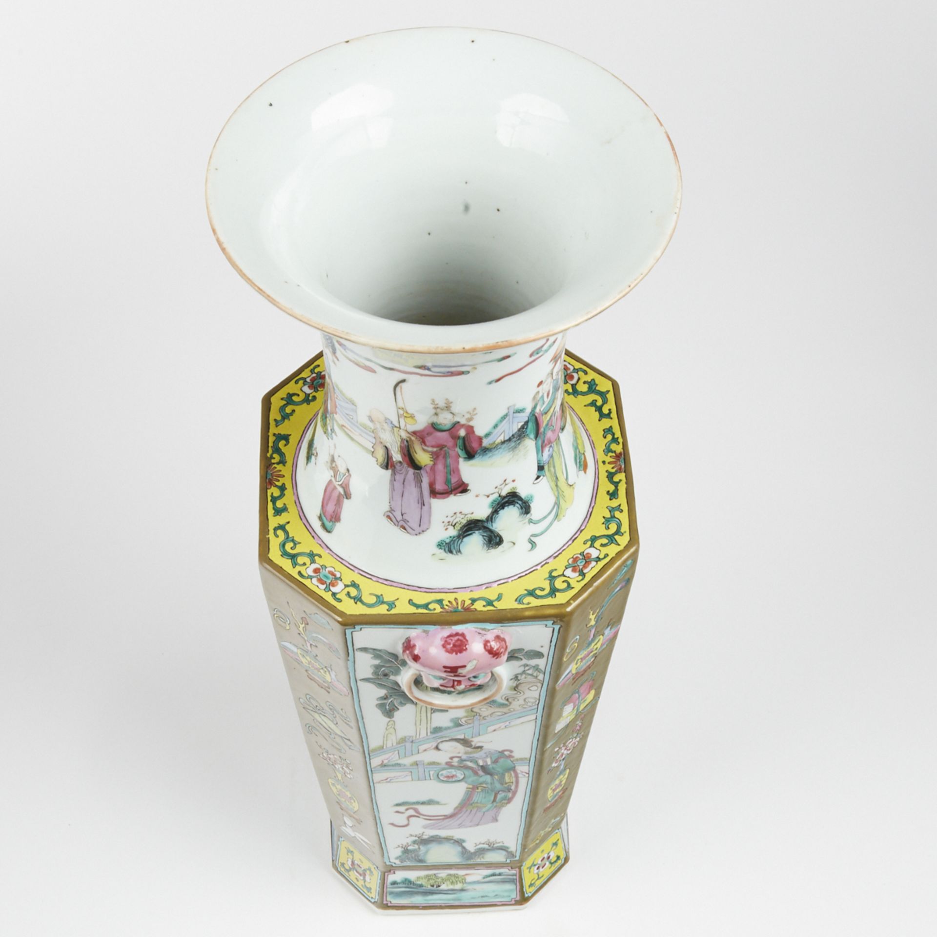 Large Chinese Qing Famille Rose Porcelain Vase - 22 inch - Bild 8 aus 8