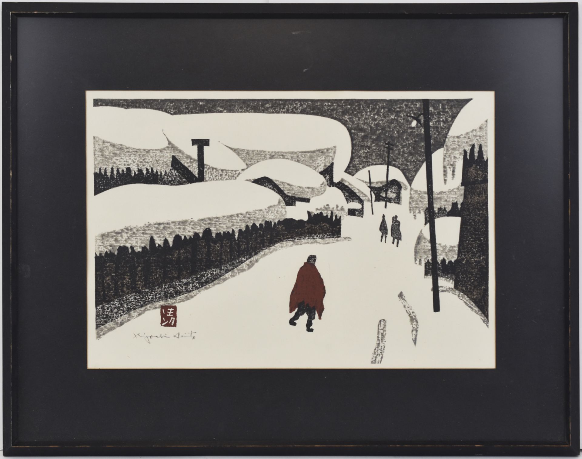 Kiyoshi Saito "Snow Country" Japanese Woodblock Print - Bild 2 aus 3