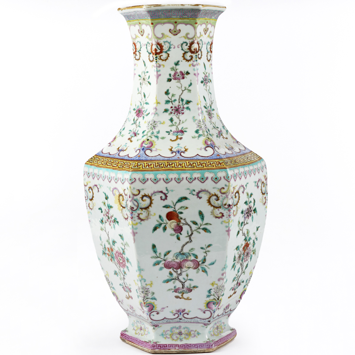 Chinese Qing Famille Rose Porcelain Hexagonal Vase - Image 3 of 14