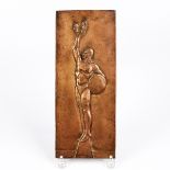 1920s Olympic Athlete Metal Relief Plaque Jostens MFG Co