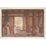 Hiroshi Yoshida "Shokei Palace" Japanese Woodblock Print