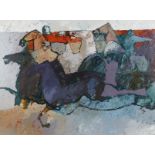 Yang Yang Figures Riding Horses Acrylic on Canvas