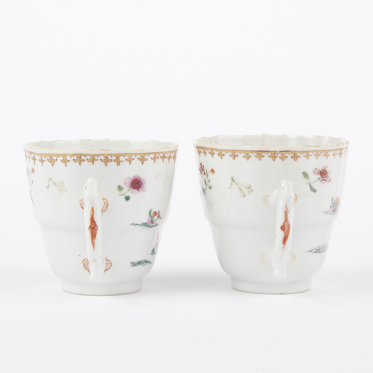 Pair of 18th c. Chinese Porcelain Famille Rose Teacups - Image 3 of 5