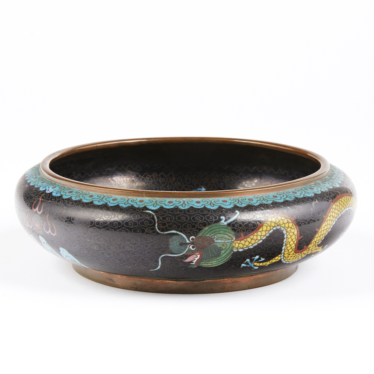 Japanese Cloisonne Metal Dragon Bowl - Image 3 of 4