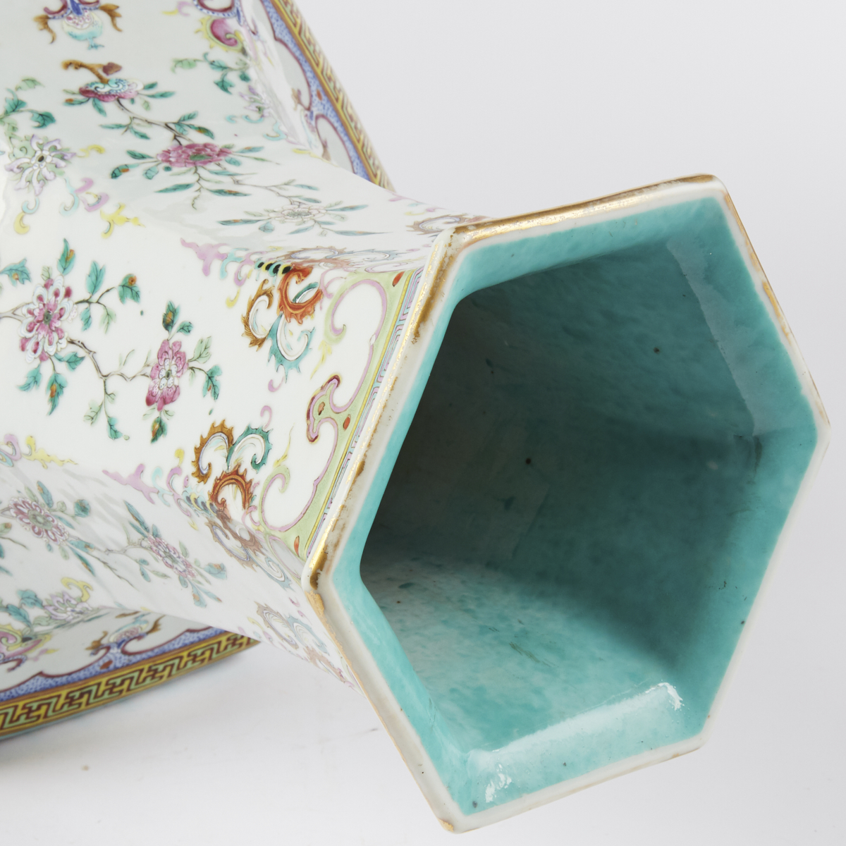 Chinese Qing Famille Rose Porcelain Hexagonal Vase - Image 13 of 14