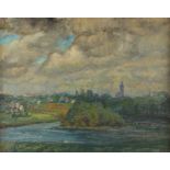 Ada Wolfe "Glenwood Park, Minneapolis" Oil on Board