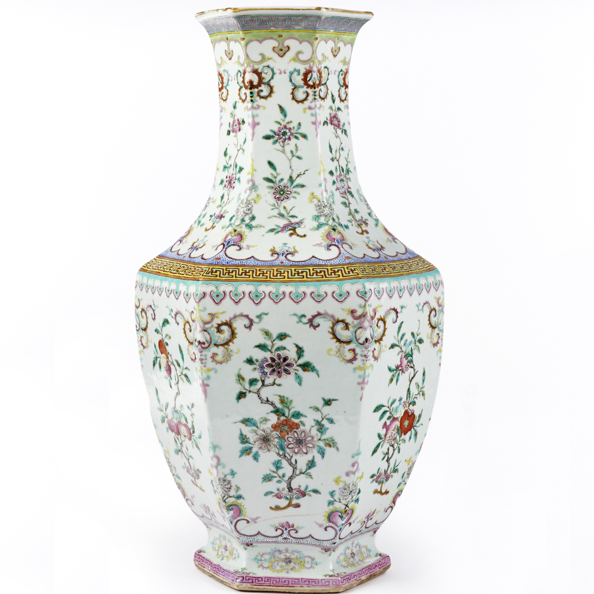 Chinese Qing Famille Rose Porcelain Hexagonal Vase - Image 2 of 14