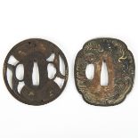 Grp: 2 Japanese Bronze Tsubas - Signed