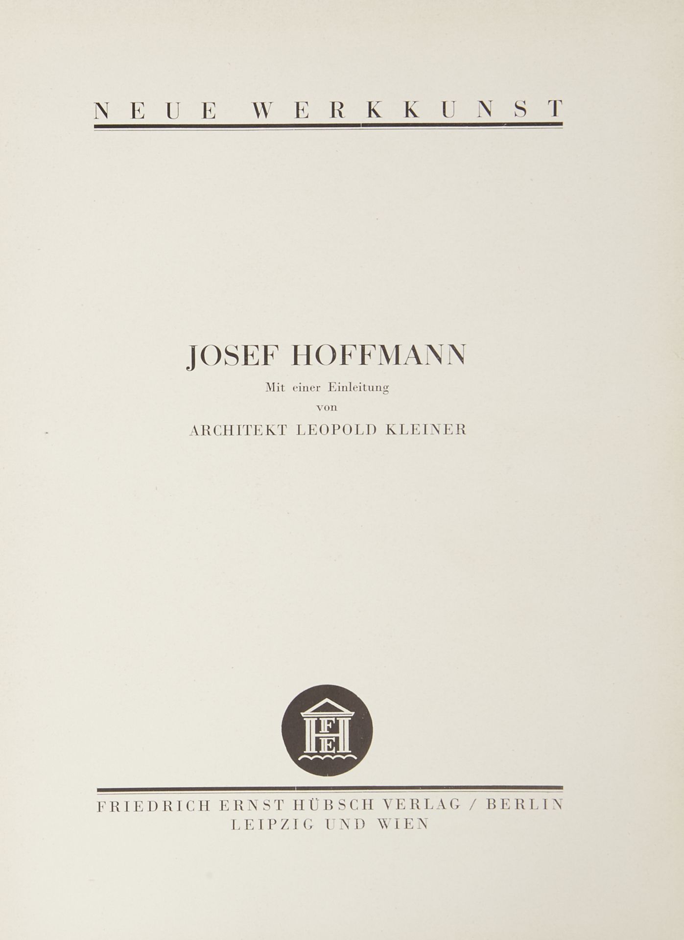 Grp: Writings on the Works of Josef Hoffman - Image 2 of 6