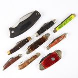 Lrg Grp: 9 Custom Folding Knives - Frontier Camillus Rough Rider