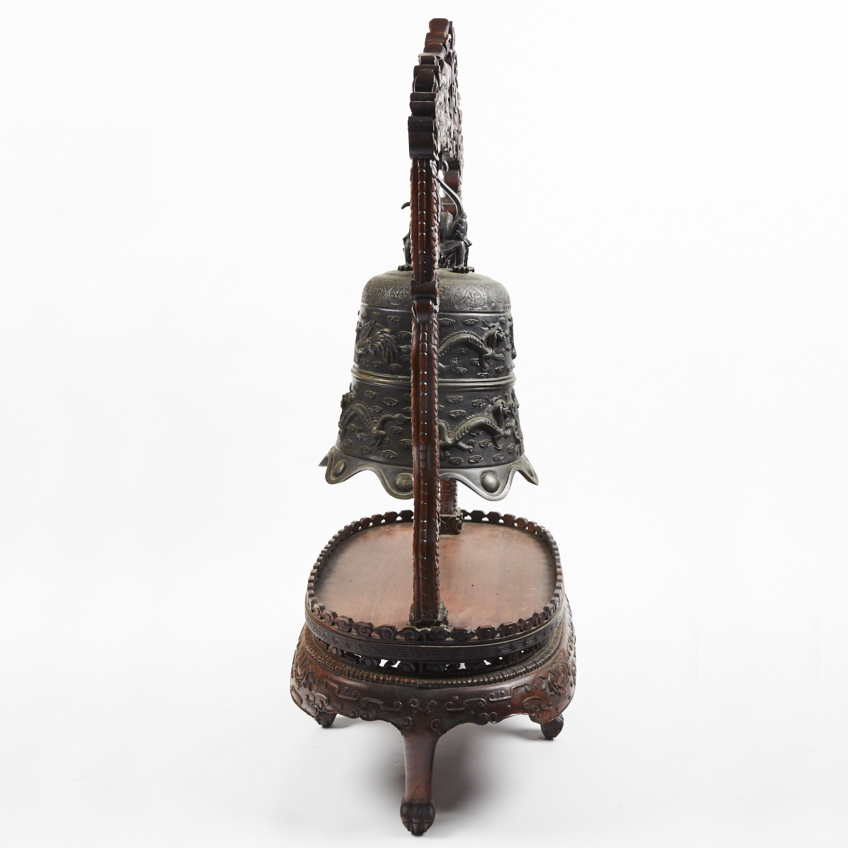 Large Chinese Bronze Bell with Stand - Marked - Image 5 of 16