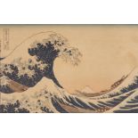 After Hokusai Early 20th c. "Great Wave" Japanese Woodblock Print