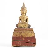 19th c. Burmese Thai Shan Carved Buddha