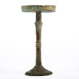 Large Chinese Han Dynasty Bronze Lamp w/ Base