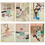 Grp: 6 Sadanobu Hasegawa "Maiko" Series Japanese Woodblock Prints