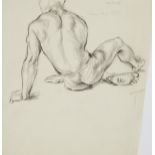 Paul Cadmus Male Figure Charcoal Sketch on Paper