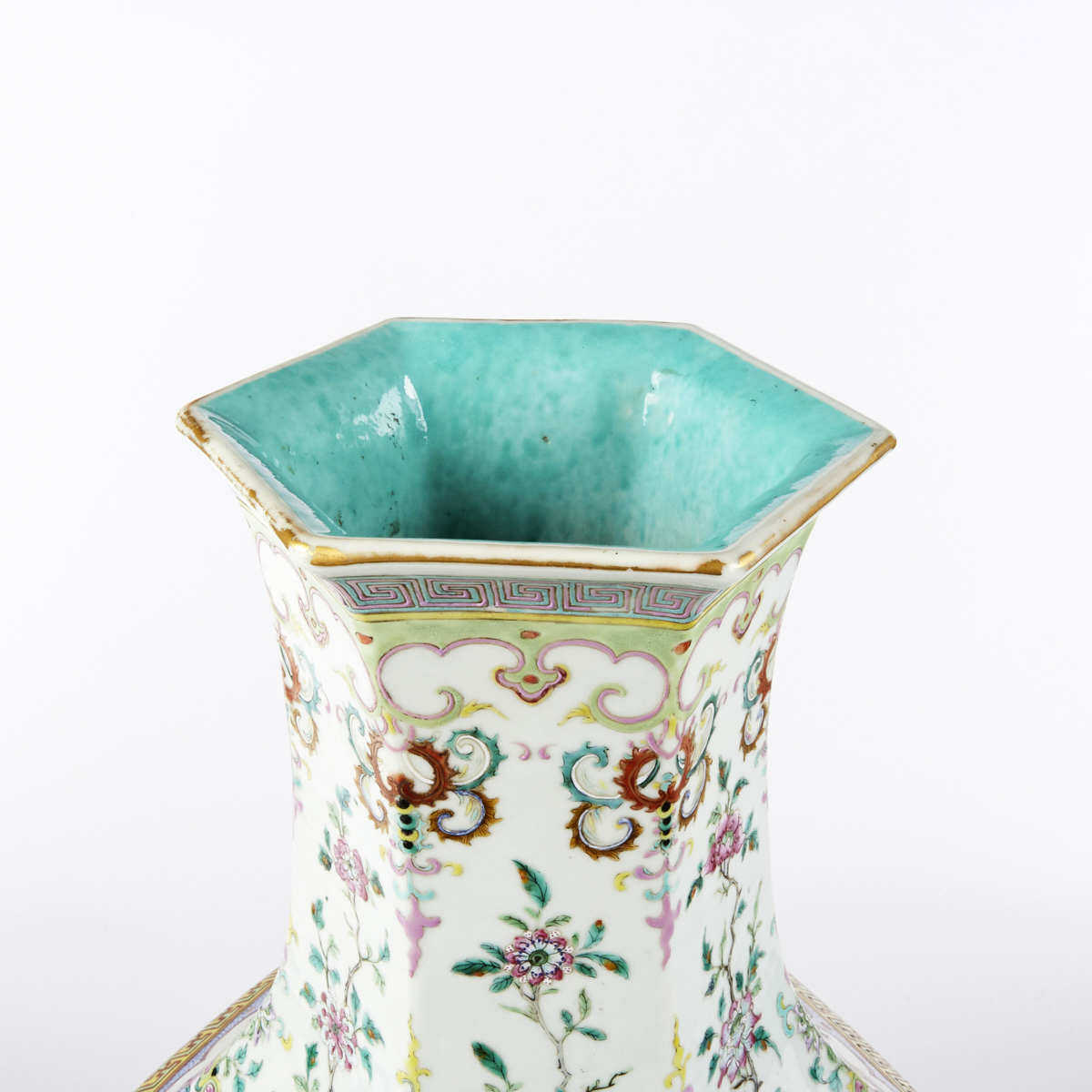 Chinese Qing Famille Rose Porcelain Hexagonal Vase - Image 4 of 14