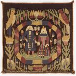 WPA Handicraft Project "Swedish Marriage Couple" Needlepoint Textile