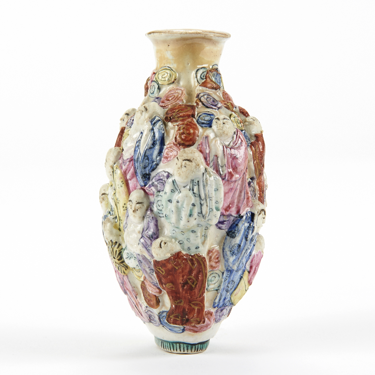 19th c. Chinese Porcelain Molded Snuff Bottle - Marked - Image 5 of 5