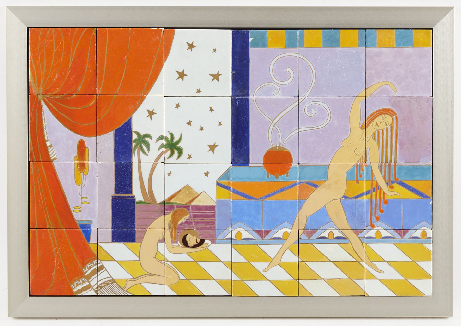 Kristof Slanina "Salome" WPA Art Deco Pottery Tiles - Bild 2 aus 4