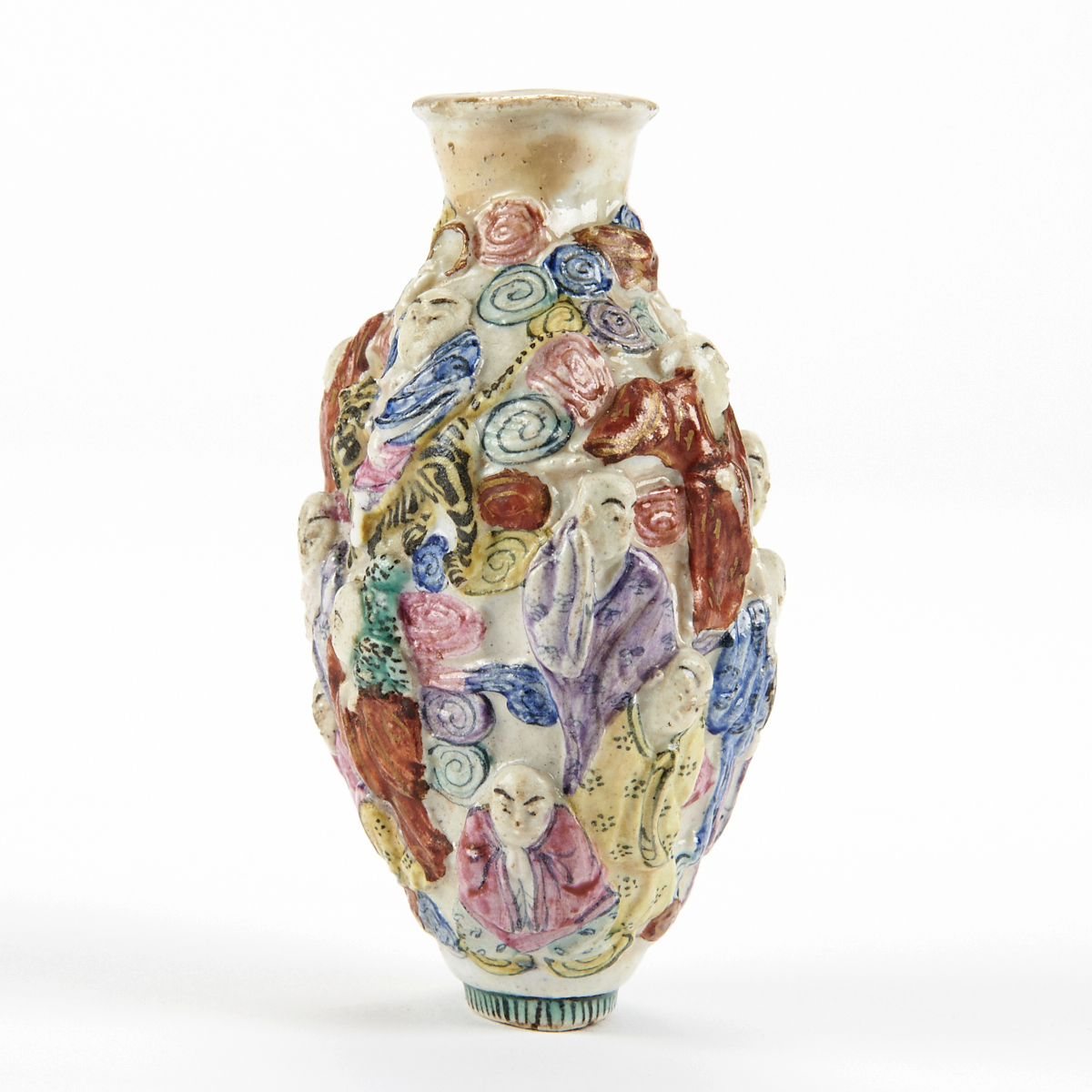 19th c. Chinese Porcelain Molded Snuff Bottle - Marked - Image 3 of 5