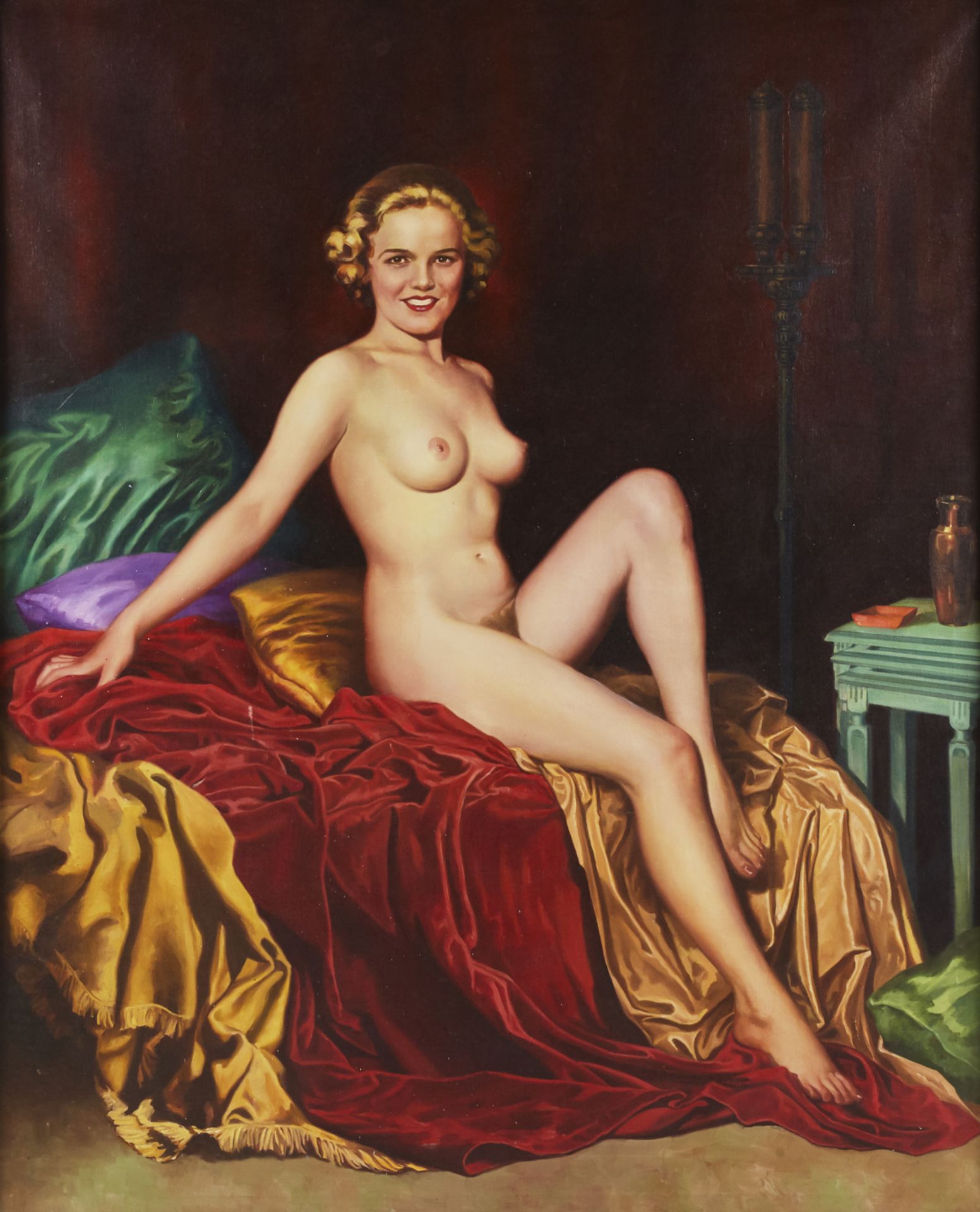 Charles E. Rubino Female Nude Oil on Canvas